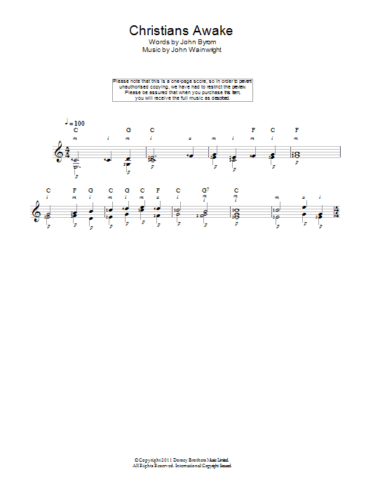 Christians Awake (Easy Guitar) von Traditional