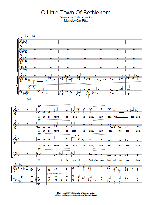 O Little Town Of Bethlehem (SATB Choir) von Phillips Brooks