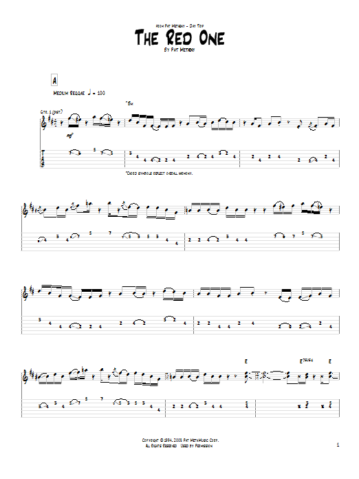 The Red One (Guitar Tab) von Pat Metheny