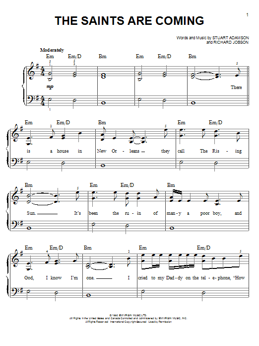 The Saints Are Coming (Easy Piano) von U2 & Green Day