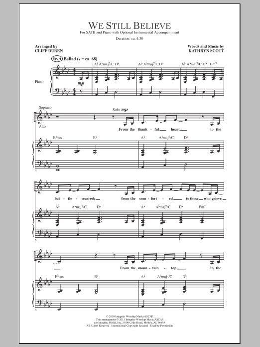 We Still Believe (SATB Choir) von Cliff Duren