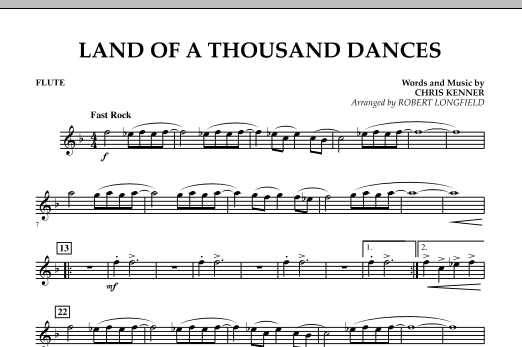 Land Of A Thousand Dances - Flute (Concert Band) von Robert Longfield