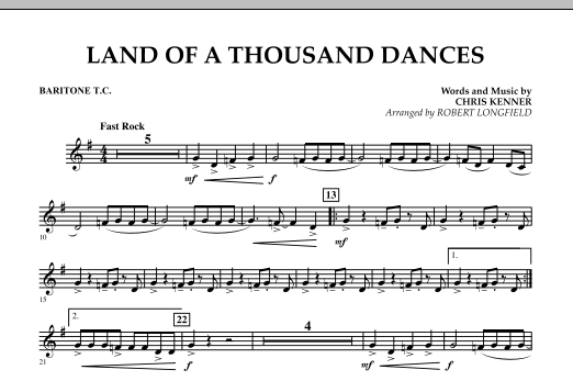 Land Of A Thousand Dances - Baritone T.C. (Concert Band) von Robert Longfield