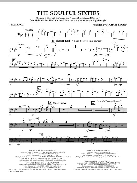 The Soulful Sixties - Trombone 1 (Concert Band) von Michael Brown