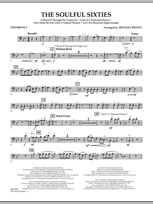 The Soulful Sixties - Trombone 2 (Concert Band) von Michael Brown