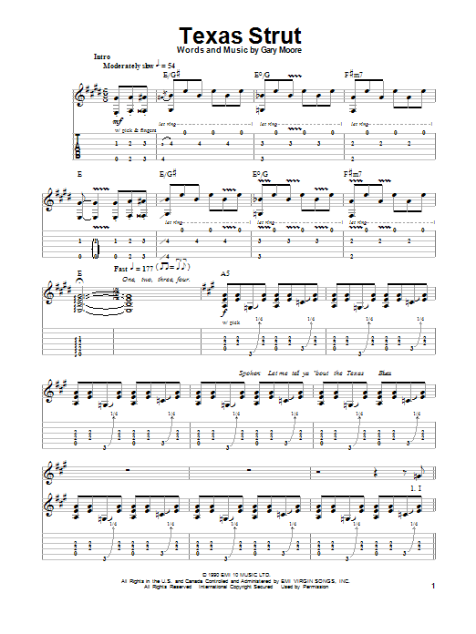 Texas Strut (Guitar Tab (Single Guitar)) von Gary Moore