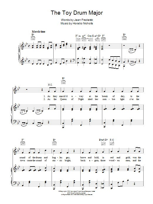 The Toy Drum Major (Piano, Vocal & Guitar Chords) von Horatio Nicholls