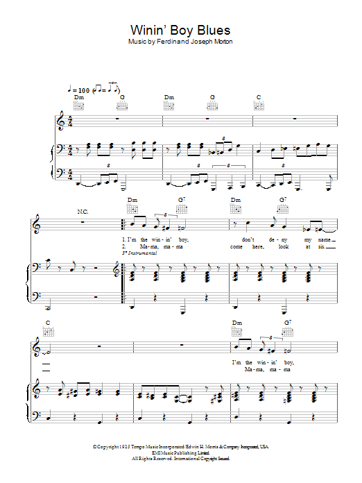 Winin' Boy Blues (Piano, Vocal & Guitar Chords) von Hugh Laurie