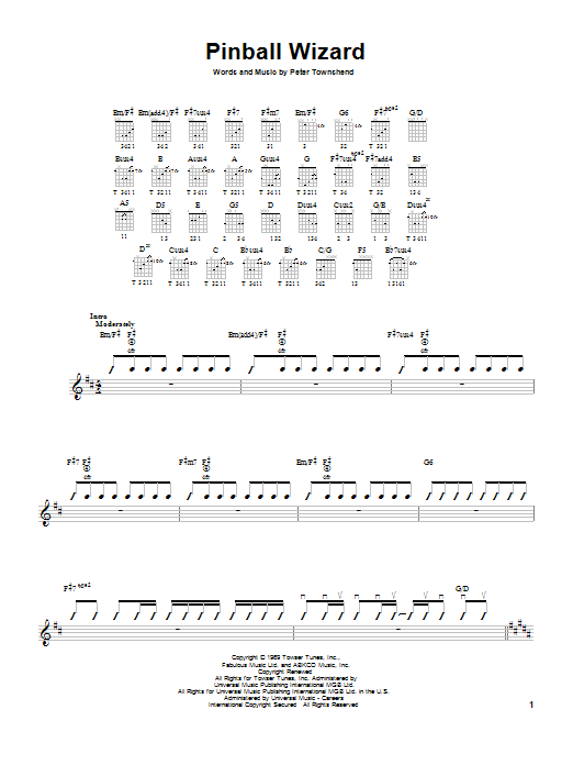 Pinball Wizard (Easy Guitar) von The Who