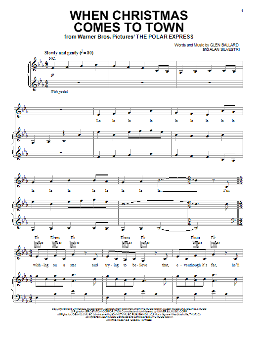 When Christmas Comes To Town (Piano, Vocal & Guitar Chords (Right-Hand Melody)) von Glen Ballard