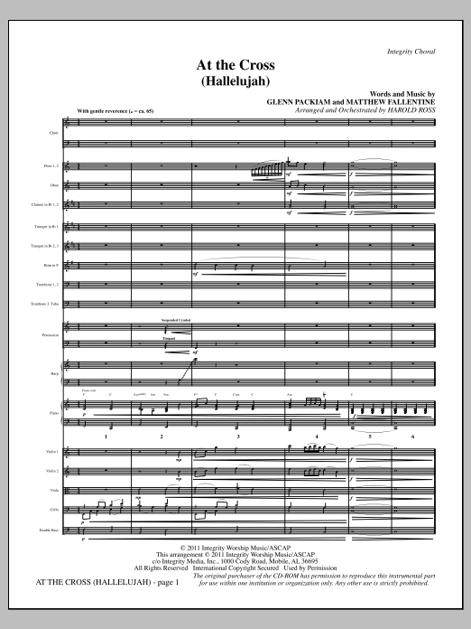 At The Cross (Hallelujah) - Full Score (Choir Instrumental Pak) von Harold Ross