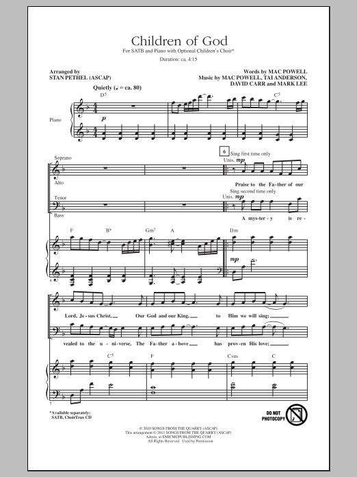 Children Of God (SATB Choir) von Stan Pethel