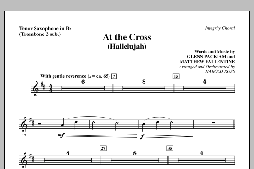 At The Cross (Hallelujah) - Tenor Sax (sub. Tbn 2) (Choir Instrumental Pak) von Harold Ross