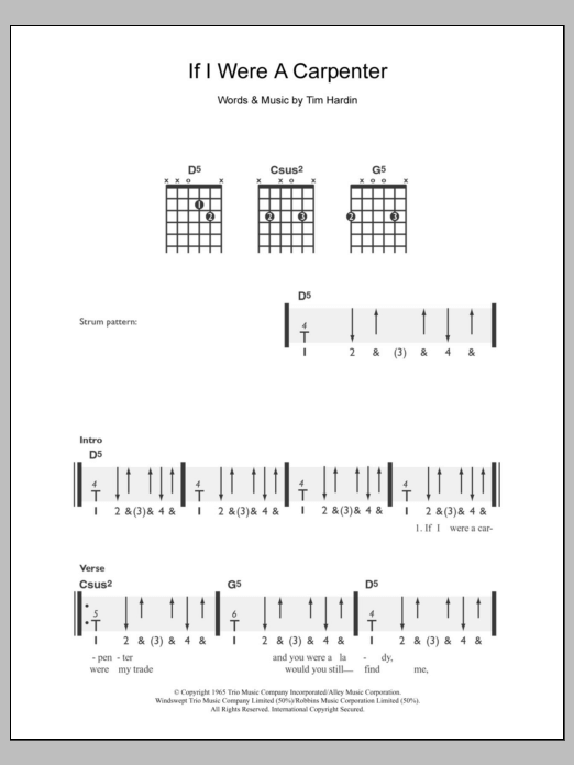 If I Were A Carpenter (Easy Guitar) von Bobby Darin