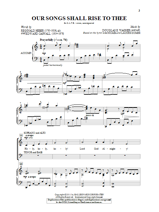 Our Songs Shall Rise To Thee (SATB Choir) von Douglas Wagner