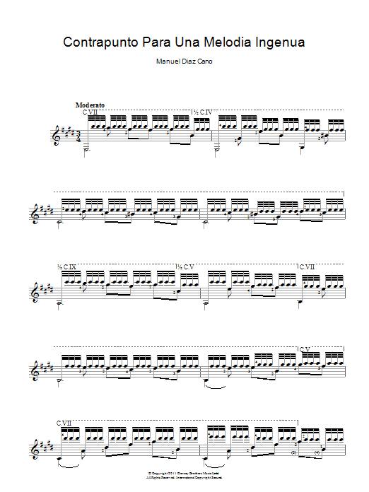 Contrapunto Para Una Melodia Ingenua (Easy Guitar) von Manuel Daz Cano