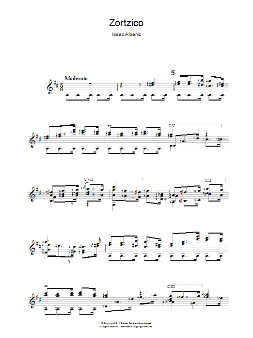 Zortzico (Easy Guitar) von Isaac Albniz