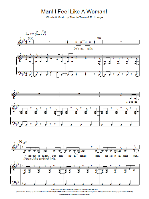 Man! I Feel Like A Woman! (Piano & Vocal) von Shania Twain