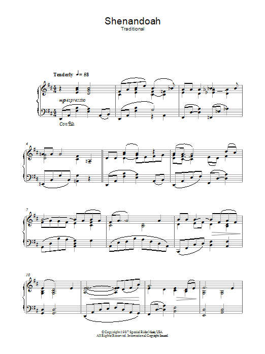 Shenandoah (Piano Solo) von Christopher Hussey