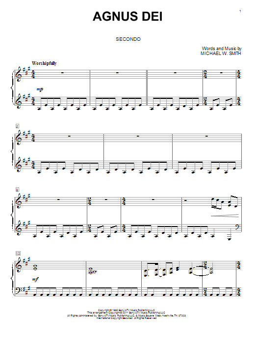 Agnus Dei (Piano Duet) von Michael W. Smith