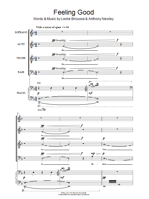 Feeling Good (SATB Choir) von Nina Simone
