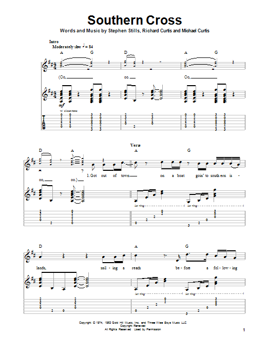 Southern Cross (Guitar Tab (Single Guitar)) von Crosby, Stills & Nash