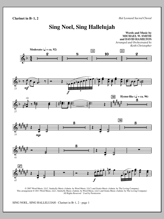Sing Noel, Sing Hallelujah - Bb Clarinet 1 & 2 (Choir Instrumental Pak) von Keith Christopher
