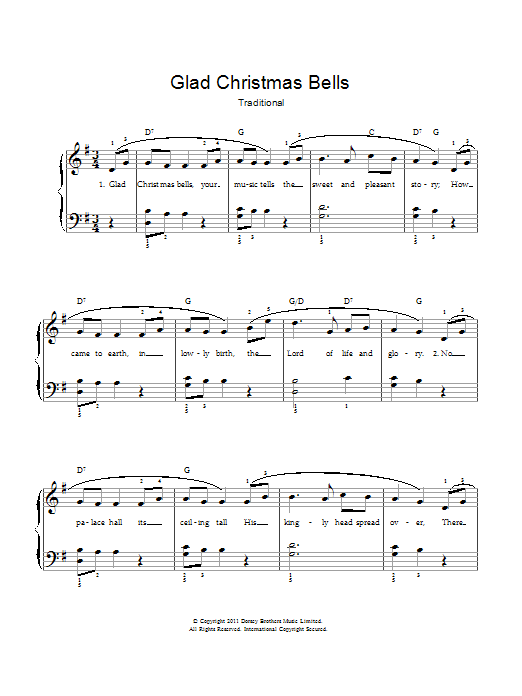 Glad Christmas Bells (Piano & Vocal) von Traditional American Carol