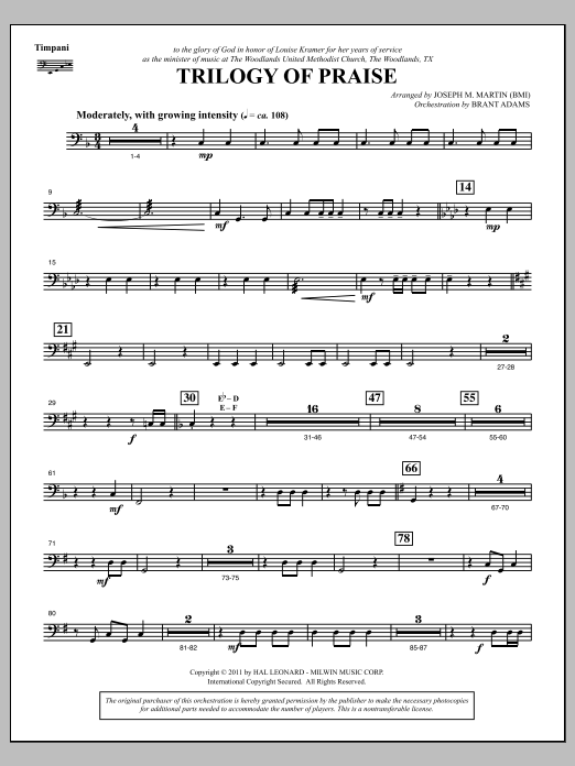 Trilogy Of Praise - Timpani (Choir Instrumental Pak) von Joseph M. Martin