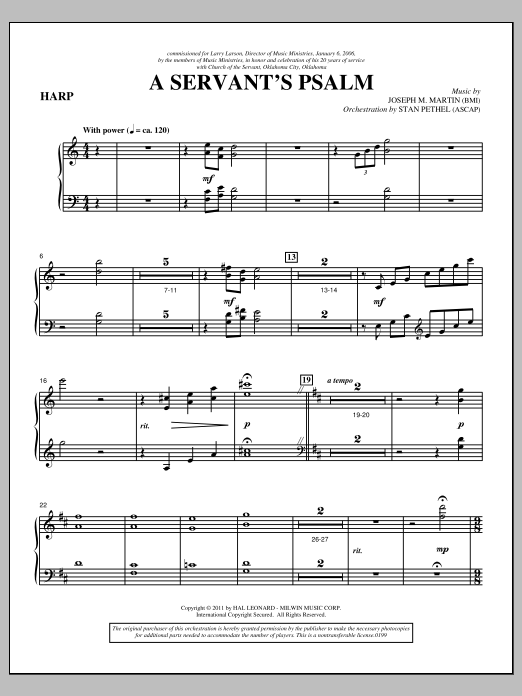 A Servant's Psalm - Harp (Choir Instrumental Pak) von Joseph M. Martin
