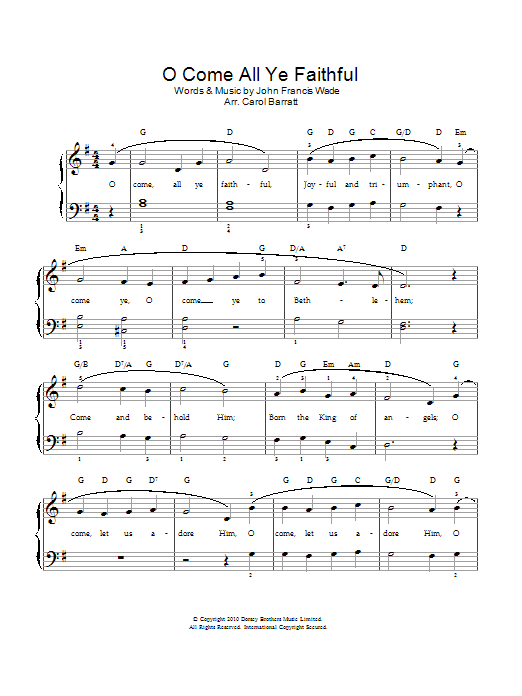 O Come, All Ye Faithful (Adeste Fideles) (Piano & Vocal) von John Francis Wade