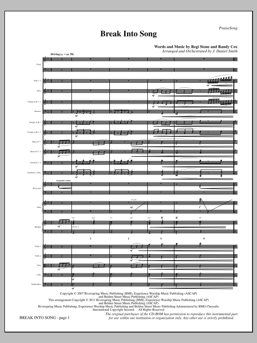 Break Into Song - Full Score (Choir Instrumental Pak) von J. Daniel Smith