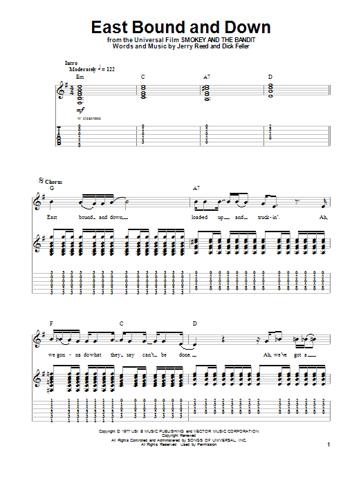 East Bound And Down (Guitar Tab (Single Guitar)) von Jerry Reed