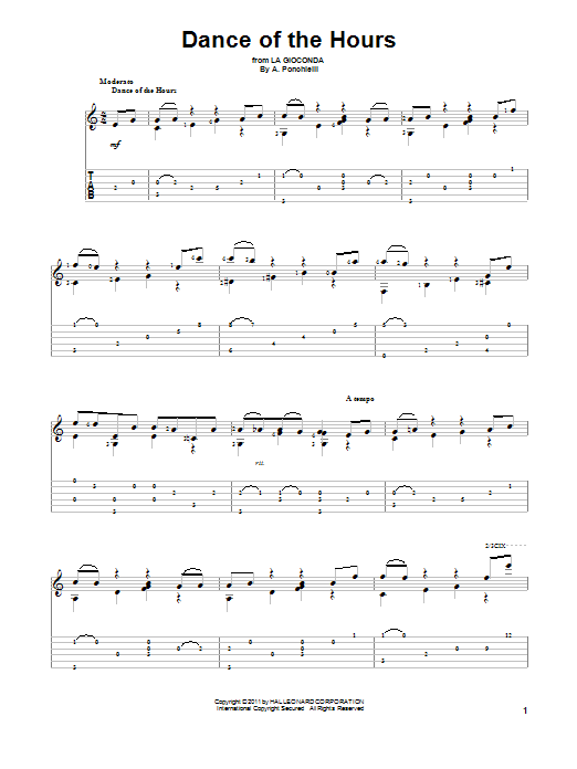 Dance Of The Hours (Solo Guitar) von Amilcare Ponchielli