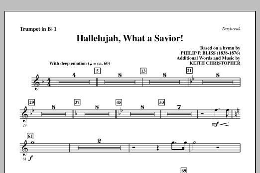 Hallelujah, What A Savior! - Bb Trumpet 1 (Choir Instrumental Pak) von Keith Christopher