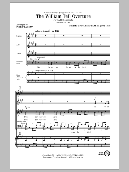 The William Tell Overture (SATB Choir) von Philip Lawson