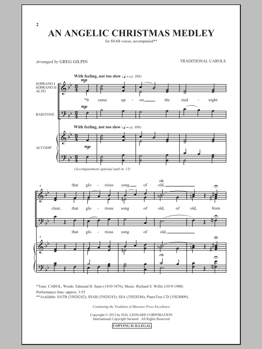 An Angelic Christmas Medley (SAB Choir) von Greg Gilpin