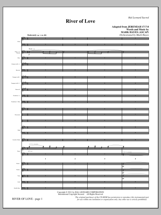 River Of Love - Full Score (Choir Instrumental Pak) von Mark Hayes