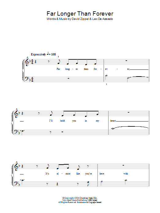 Far Longer Than Forever (Easy Piano) von David Zippel