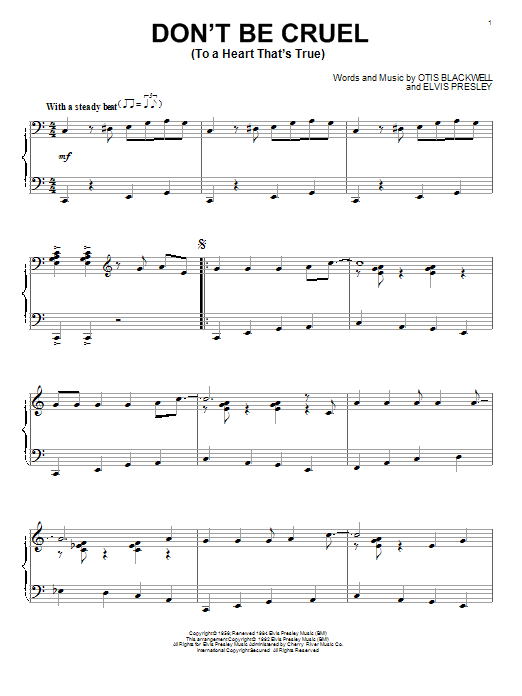 Don't Be Cruel (To A Heart That's True) (Piano Solo) von Elvis Presley