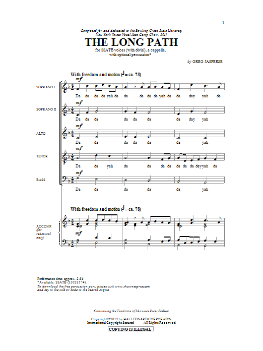 The Long Path (SATB Choir) von Greg Jasperse