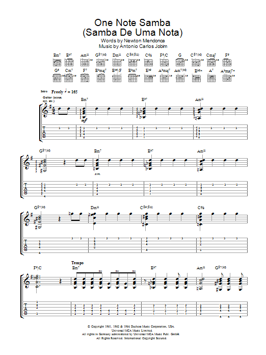 One Note Samba (Samba De Uma Nota) (Guitar Tab) von Antonio Carlos Jobim