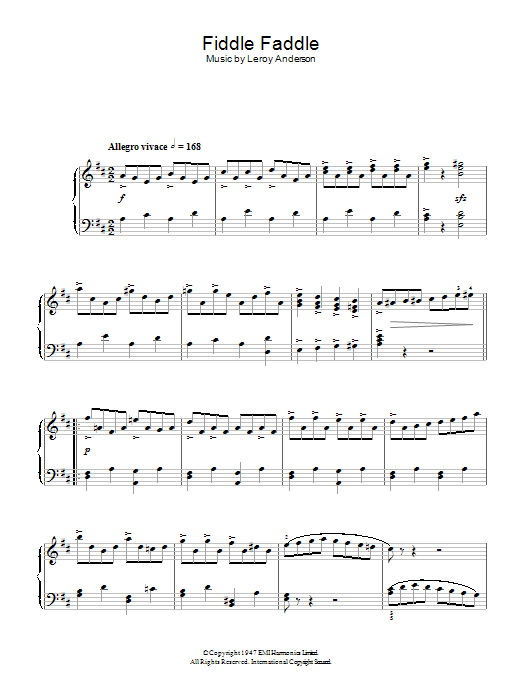 Fiddle Faddle (Piano Solo) von Leroy Anderson