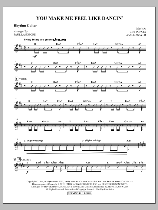 You Make Me Feel Like Dancing - Guitar (Choir Instrumental Pak) von Paul Langford