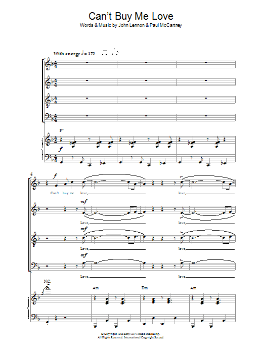 Can't Buy Me Love (SATB Choir) von The Beatles