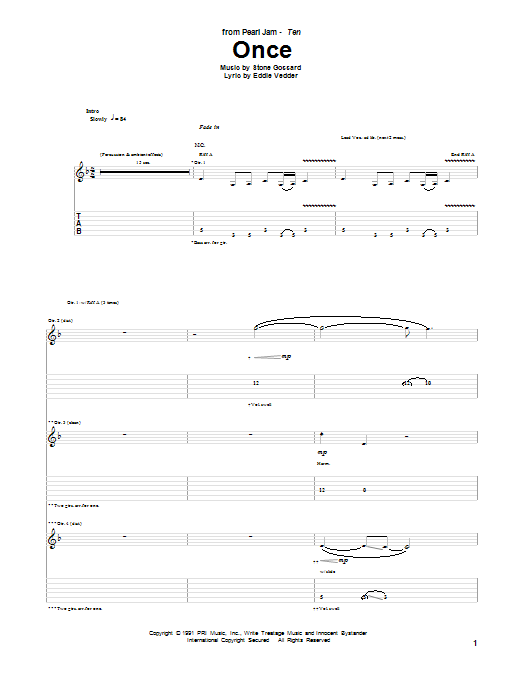 Once (Guitar Tab) von Pearl Jam