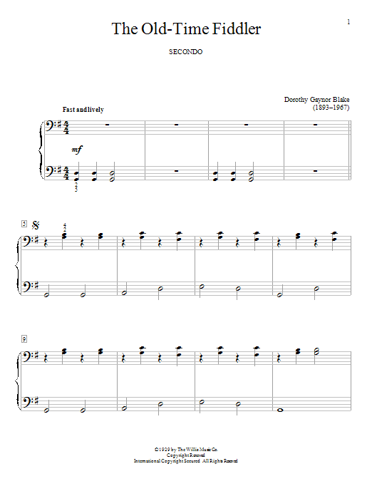 The Old-Time Fiddler (Piano Duet) von Dorothy Gaynor Blake