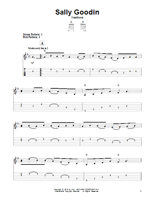 Sally Goodin (Easy Guitar Tab) von Traditional