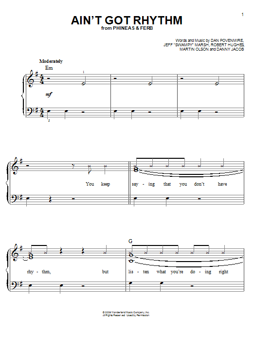 Ain't Got Rhythm (Easy Piano) von Danny Jacob