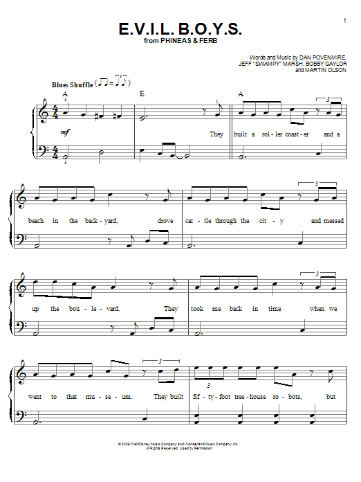 E.V.I.L. B.O.Y.S. (Easy Piano) von Danny Jacob
